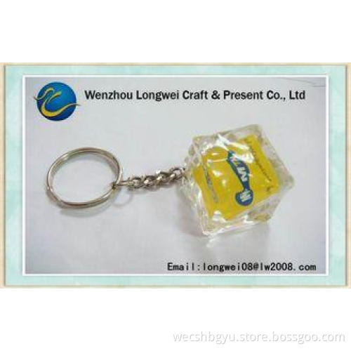Ice Cube Bling Crystal Acrylic Keychain / Novelty 3D Gift k